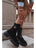 Dámské Workery s Ozdobným Prvkem Zateplené Černé Kalindra