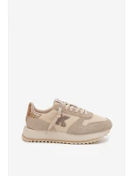 Kožené Semišové Dámské Tenisky Na Platformě Kobbo 100103 Béžové