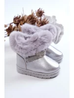 dětské sněhule s kubickými zirkony stříbrný Hollee