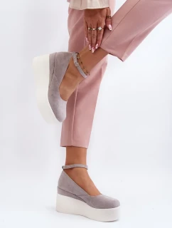 Dámské espadrilky na klínově šedé Malla