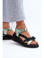 Dámské sandály s mašlí D&A zelená Dámské sandály s mašlí D&A zelená