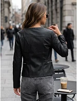 Dámská přiléhavá černá bunda z ekokůže FashionStreet TY5721 Dámská přiléhavá černá bunda z ekokůže FashionStreet TY5721