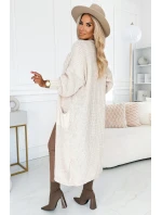 627-1 Cardigan - svetr s kapsami - béžová barva