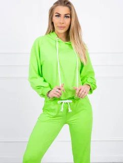 Souprava mikiny s kapucí neonově zelená