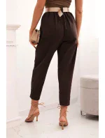 Kalhoty Summer Punto se zapínáním na nohavice hnědý