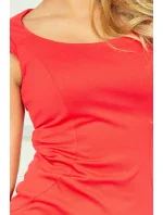 Dámské společenské šaty s krátkým rukávkem korálové - Korálová - Numoco