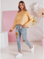 Dámské džínové kalhoty slim fit s páskem GIRLHOOD modré FashionStreet UY2484 Dámské džínové kalhoty slim fit s páskem GIRLHOOD modré FashionStreet UY2484