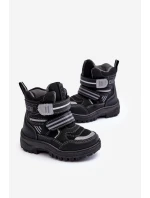 Dětské zateplené sněhule s rzepy černé Big StarMM374129 Dětské zateplené sněhule s rzepy černé Big StarMM374129