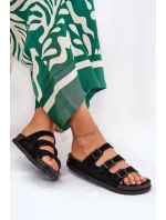 Dámské Pantofle S Pásky A Přezkami Černé Uliri