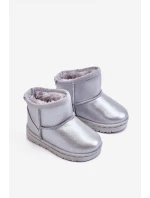 Teplé dětské sněhové boty s kožešinou stříbrné Scooby Teplé dětské sněhové boty s kožešinou stříbrné Scooby