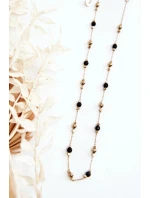 Dámský náhrdelník s černými zlatými korálky