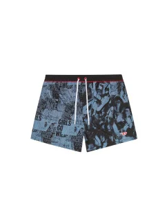 Pánské koupací kraťasy A09681 0LGAT 8NC černá/šedá - Diesel