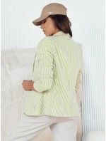 Dámská pruhovaná bunda LINARO bílo-zelená FashionStreet PY0088