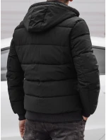 Pánská prošívaná zimní bunda s kapucí černá FashionStreet TX4841 Pánská prošívaná zimní bunda s kapucí černá FashionStreet TX4841
