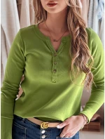 Dámské tričko s dlouhým rukávem FELORIA limetkově zelené FashionStreet RY2775