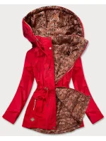 Červená dámská oboustranná bunda - parka/prošívaná (CAN-621) Červená dámská oboustranná bunda - parka/prošívaná (CAN-621)