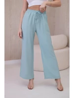 Viskózové kalhoty se širokými nohavicemi tmavá máta Viskózové kalhoty se širokými nohavicemi tmavá máta