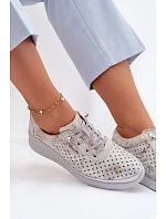 Semišové perforované dámské polobotky Vinceza 79603 šedé Semišové perforované dámské polobotky Vinceza 79603 šedé