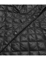 Tenká černá dámská bunda s límcem (JIN225)
