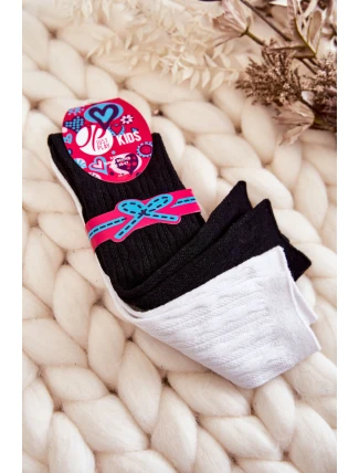 Mládežnické podkolenky 2-balení Černý a bílý