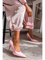 Klasické lakované lodičky z umělé kůže růžové Odira