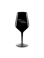 PROTOŽE BÝT GRAFIK NENÍ PRDEL - černá nerozbitná sklenice na víno 470 ml
