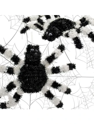 DEKORATIVNÍ FIGURKA HALLOWEENSKÝ PAVOUK BÍLÁ