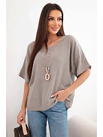 Dámská bavlněná oversize halenka s krátkým rukávem fango