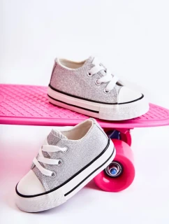 Dětské tenisky vázané stříbrný Wella