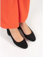 Pohodlné černé lodičky dámské na širokém podpatku Pohodlné černé lodičky dámské na širokém podpatku