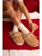 Kožešinové pantofle s mašlí Camel Minella