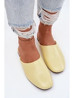 Dámské Mule z imitace kůže Ploché Žluté Romelle