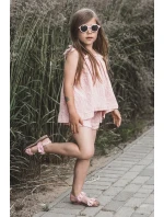 Lakované dětské sandály zdobené květinami, růžový tinette Lakované dětské sandály zdobené květinami, růžový tinette