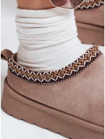 Dámské semišové sněhule s výšivkou béžové FashionStreet ZY1183