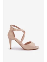 Módní Sandály Na Podpatku Zlaté Loressa