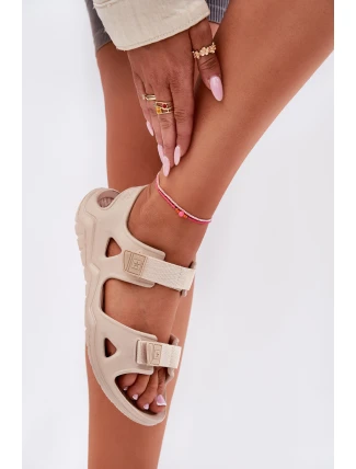 Dámské Pěnové Sandály Na Platformě Big Star RR274A515 Béžové