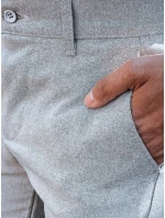 Světle šedé pánské kalhoty FashionStreet UX4382