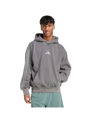 Pánská mikina adidas ALL SZN Fleece Washed Hoodie grey JL6539 pánské oblečení