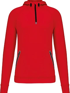 Kariban ProAct PA 360 Sportovní mikina s kapucí a 1/4 zipem 20.P360 red