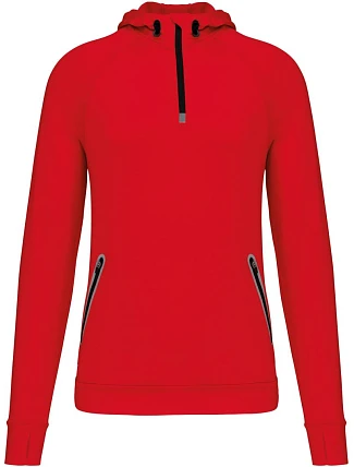 Kariban ProAct PA 360 Sportovní mikina s kapucí a 1/4 zipem 20.P360 red Kariban ProAct PA 360 Sportovní mikina s kapucí a 1/4 zipem 20.P360 red