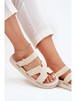 Dámské Gumové Klapky S Páskem Béžové Tavirae