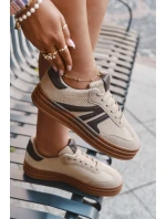 Sametové dámské tenisky na platformě Béžové Corynelle
