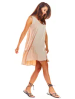 Dámské šaty A285 Béžová - Awama Dámské šaty A285 Béžová - Awama