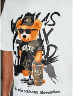 Pánské bílé tričko s potiskem FashionStreet RX5647