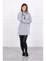 Tunika na zip s kapucí Oversize šedá Tunika na zip s kapucí Oversize šedá
