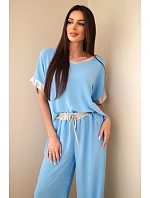 Komplet z viskózy se zlatým lemem modrý Komplet z viskózy se zlatým lemem modrý