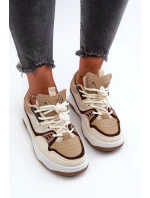 Dámské tenisky na platformě hnědé Etnaria