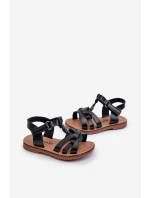 Dětské Sandálky S Suchým Zipem Černé Marimona