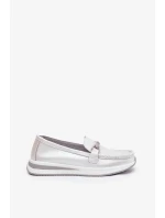 Dámské kožené mokasíny S.Barski – perlové