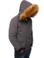 FashionStreet tmavě šedá pánská zimní bunda TX3942